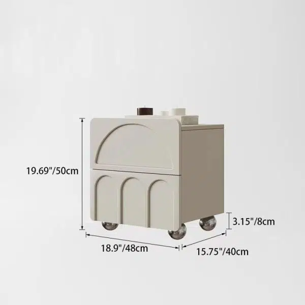 Contemporary Nordic Cube Square Medium Density Fiberboard Nightstand 2 - Drawer For Bedroom - Image 4