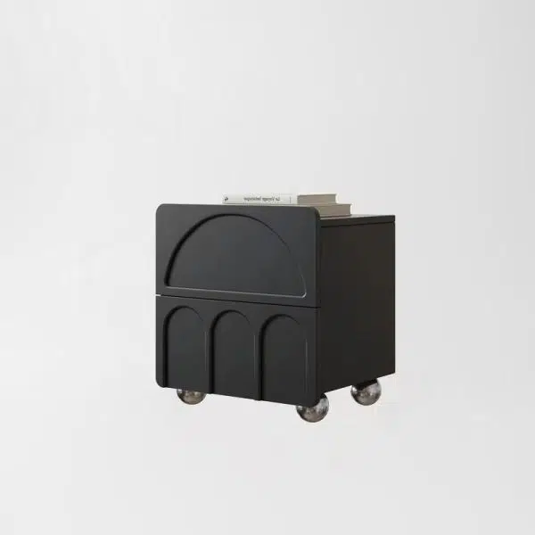 Contemporary Nordic Cube Square Medium Density Fiberboard Nightstand 2 - Drawer For Bedroom - Image 18