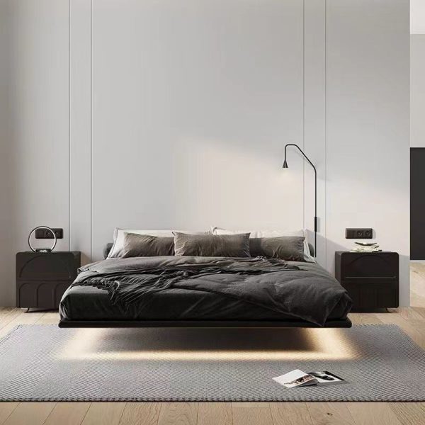 Contemporary Nordic Cube Square Medium Density Fiberboard Nightstand 2 - Drawer For Bedroom - Image 3