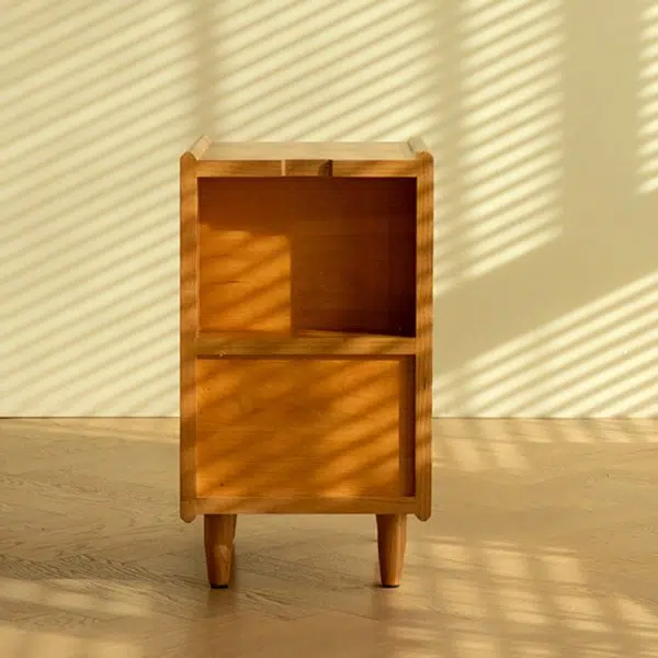 Contemporary Retro Cherry Wood Nightstand 1 - Cabinet For Bedroom - Image 21