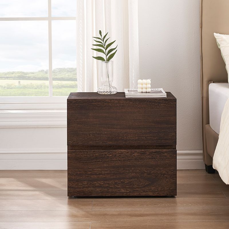 DFM-Table-FA00533-12.jpg Contemporary Retro Cube Square Paulownia Wood Nightstand 2 - Drawer For Bedroom - Image 1