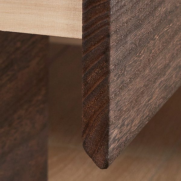 Contemporary Retro Cube Square Paulownia Wood Nightstand 2 - Drawer For Bedroom - Image 8