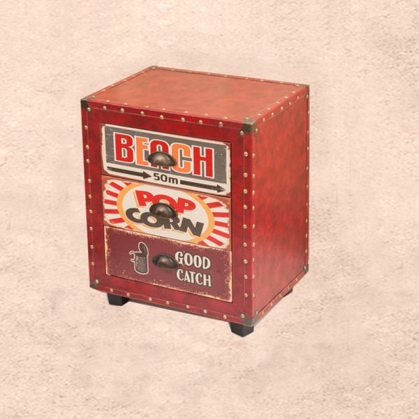 Contemporary Creative Rectangular Cube Density Board PU Nightstand 3 - Drawer For Living Room - Image 27