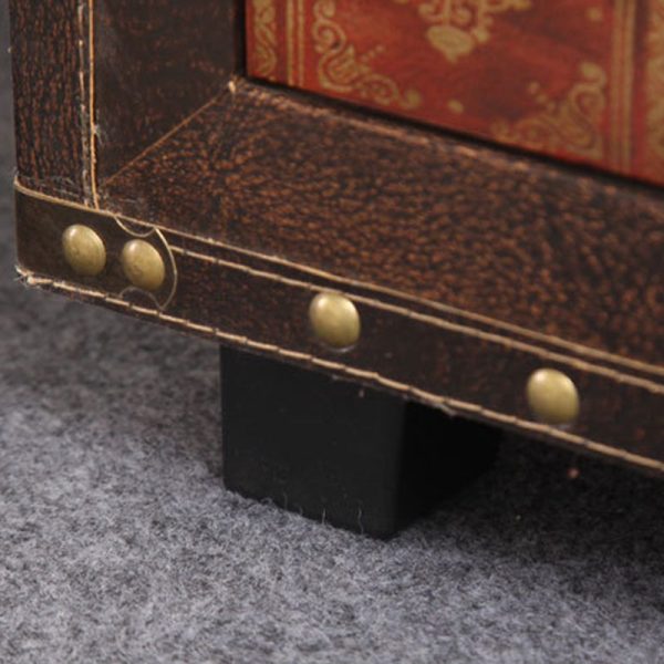 Contemporary Creative Rectangular Cube Density Board PU Nightstand 3 - Drawer For Living Room - Image 7