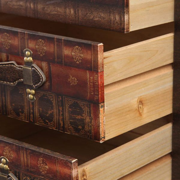 Contemporary Creative Rectangular Cube Density Board PU Nightstand 3 - Drawer For Living Room - Image 9