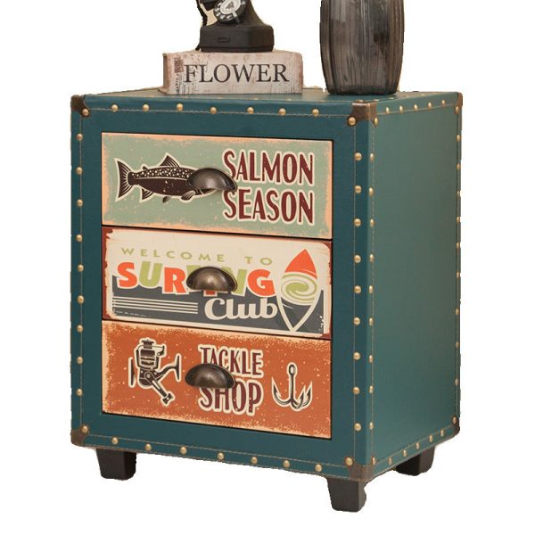 Contemporary Creative Rectangular Cube Density Board PU Nightstand 3 - Drawer For Living Room - Image 28