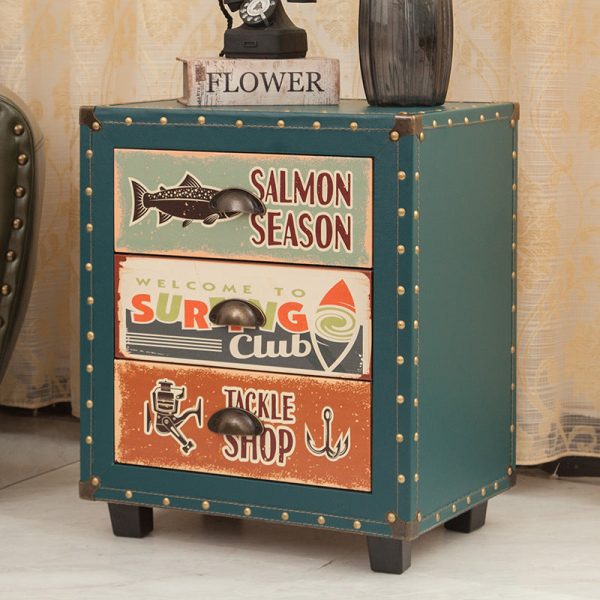 Contemporary Creative Rectangular Cube Density Board PU Nightstand 3 - Drawer For Living Room - Image 15