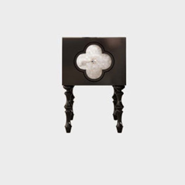 Contemporary Scandinavian Four Leaf Clover Solid Wood Nightstand 1 - Cabinet For Bedroom - Image 12