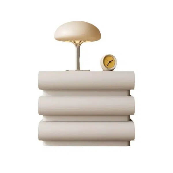 Contemporary Nordic Square Cube Solid Wood Leather Hardware Nightstand 2 - Drawer For Bedroom - Image 28