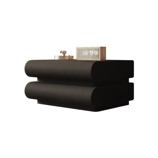 Contemporary Nordic Square Cube Solid Wood Leather Hardware Nightstand 2 - Drawer For Bedroom - Image 19