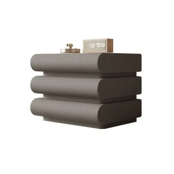 Contemporary Nordic Square Cube Solid Wood Leather Hardware Nightstand 2 - Drawer For Bedroom - Image 22