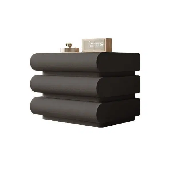 Contemporary Nordic Square Cube Solid Wood Leather Hardware Nightstand 2 - Drawer For Bedroom - Image 23