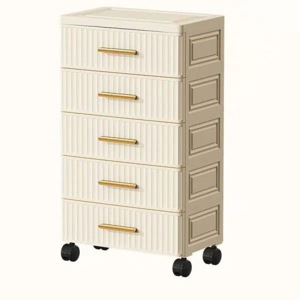 Contemporary Nordic Cream Rectangular Cube PP Side Table 3/4/5 - Drawer For Living Room - Image 17