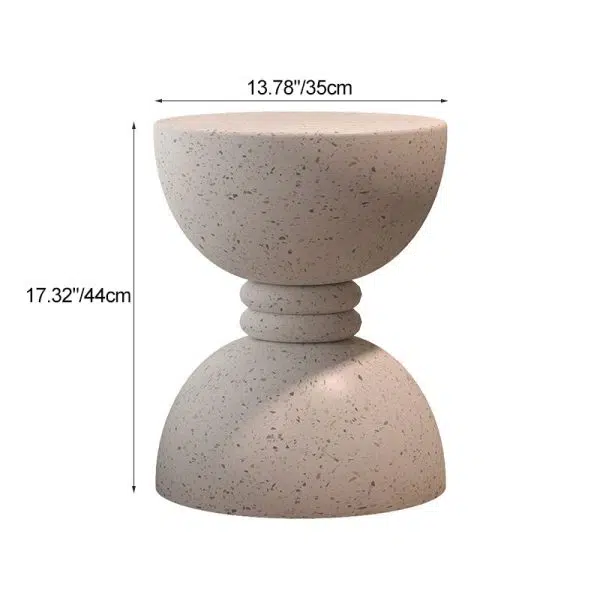 Contemporary Nordic Hourglass Magnesium Oxide Side Table 1 - Tier For Living Room - Image 4