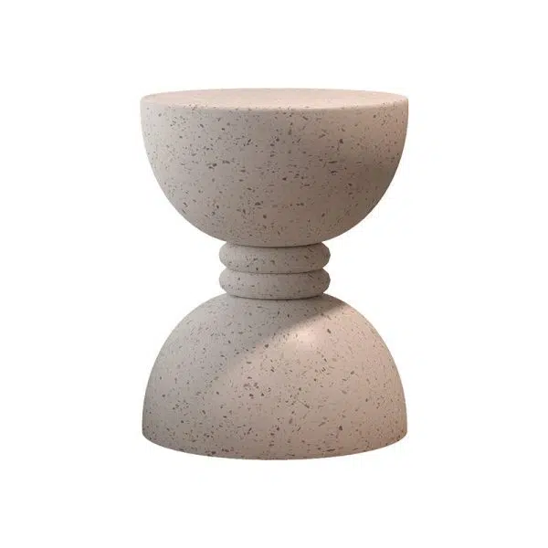 Contemporary Nordic Hourglass Magnesium Oxide Side Table 1 - Tier For Living Room - Image 12