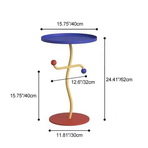 Contemporary Creative Round Dance Full Iron Side Table 1 - Tray For Living Room - Image 4