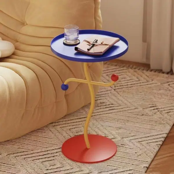 Contemporary Creative Round Dance Full Iron Side Table 1 - Tray For Living Room - Image 2