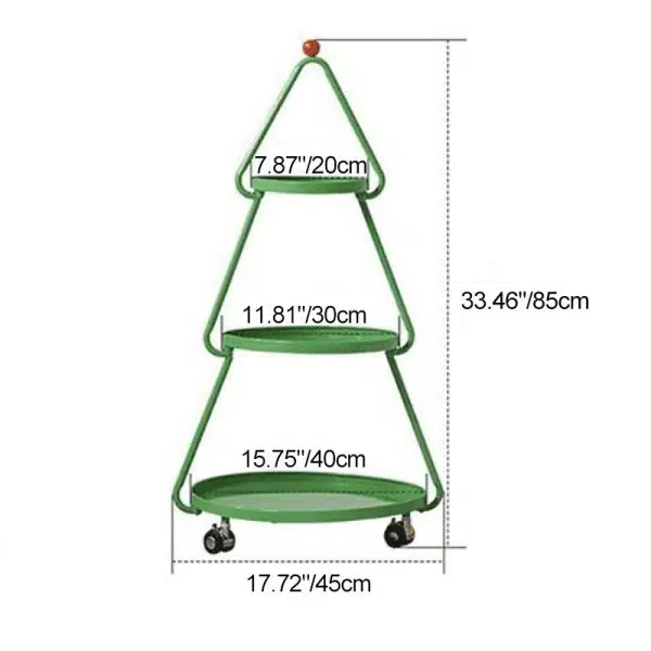 Contemporary Creative Christmas Tree Full Iron Side Table 3 - Tier For Living Room - Image 4