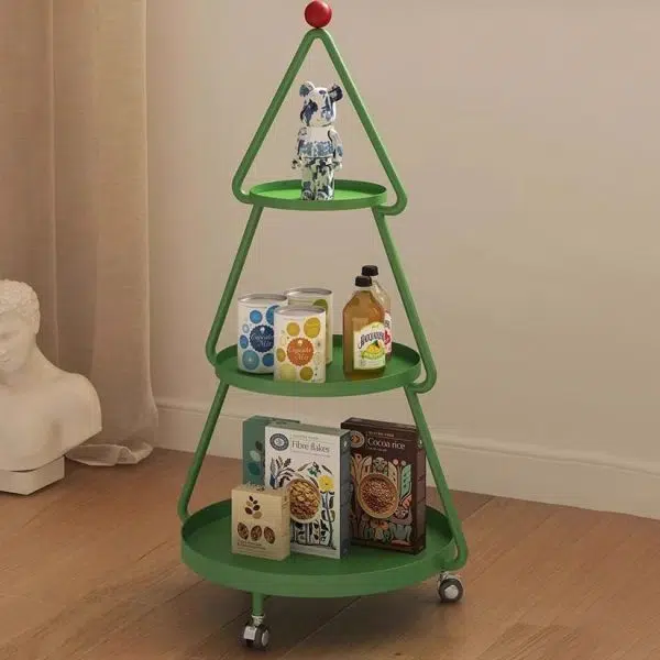 Contemporary Creative Christmas Tree Full Iron Side Table 3 - Tier For Living Room - Image 3