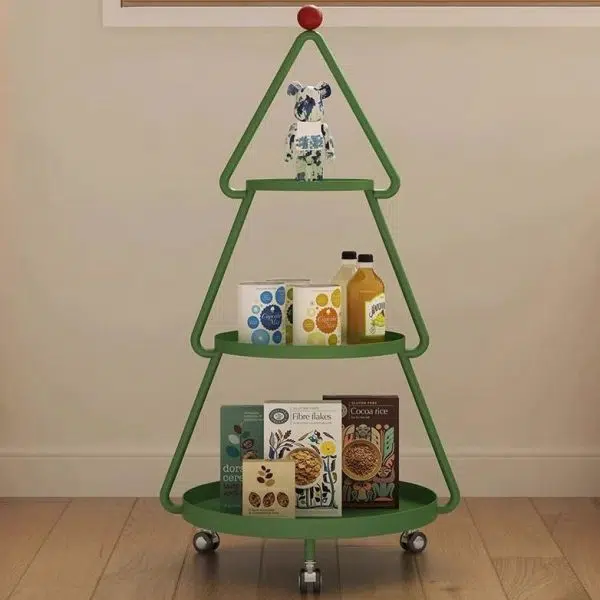 Contemporary Creative Christmas Tree Full Iron Side Table 3 - Tier For Living Room - Image 9