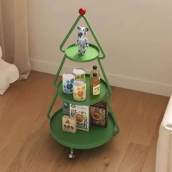 Contemporary Creative Christmas Tree Full Iron Side Table 3 - Tier For Living Room - Image 2