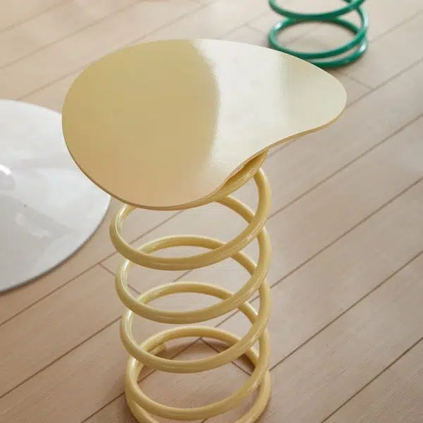 Contemporary Creative Spring Shape Full Iron Side Table 1 - Tier For Living Room - Image 9