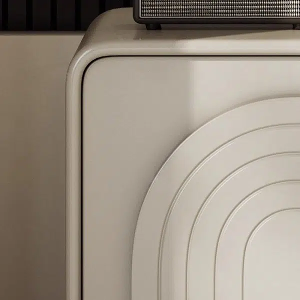 Contemporary Nordic Cream Square Cube Ecological Board Hardware ABS Nightstand 2 - Cabinet For Bedroom - Image 5