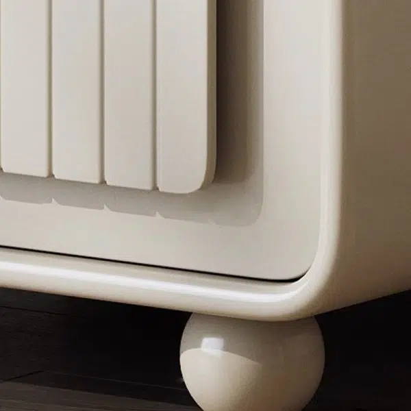 Contemporary Nordic Cream Square Cube Ecological Board Hardware ABS Nightstand 2 - Cabinet For Bedroom - Image 6