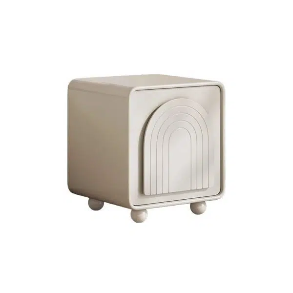 Contemporary Nordic Cream Square Cube Ecological Board Hardware ABS Nightstand 2 - Cabinet For Bedroom - Image 8