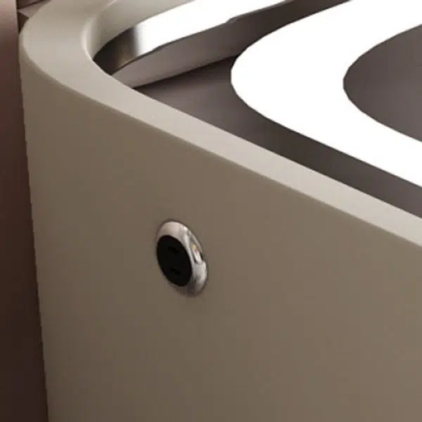 Contemporary Nordic Rectangular Glass Desktop Pine Leather Nightstand 2 - Drawer For Bedroom - Image 5