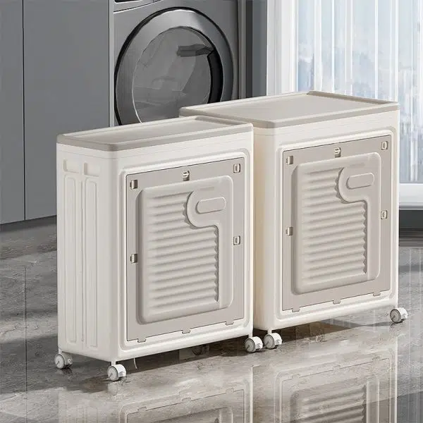 Contemporary Nordic Foldable Clothes Storage Cabinet Full PP Side Table 1 - Storage For Living Room - Image 21