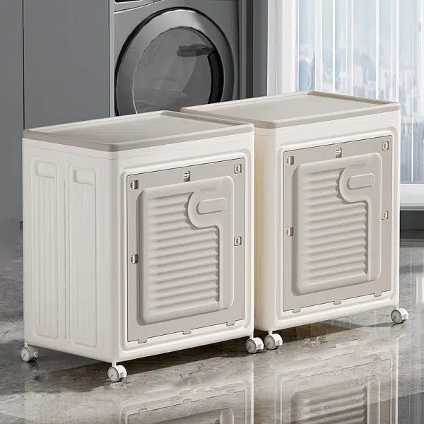 Contemporary Nordic Foldable Clothes Storage Cabinet Full PP Side Table 1 - Storage For Living Room - Image 22