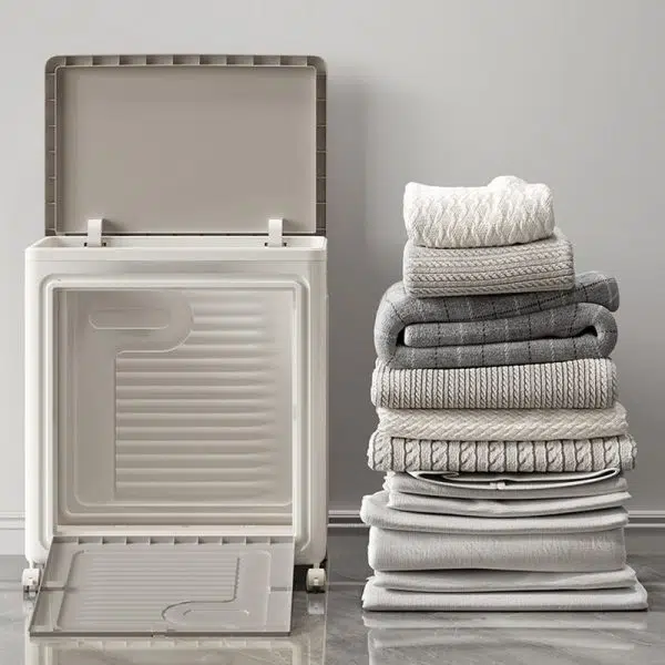 Contemporary Nordic Foldable Clothes Storage Cabinet Full PP Side Table 1 - Storage For Living Room - Image 7