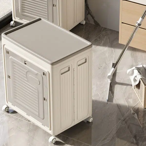 Contemporary Nordic Foldable Clothes Storage Cabinet Full PP Side Table 1 - Storage For Living Room - Image 15