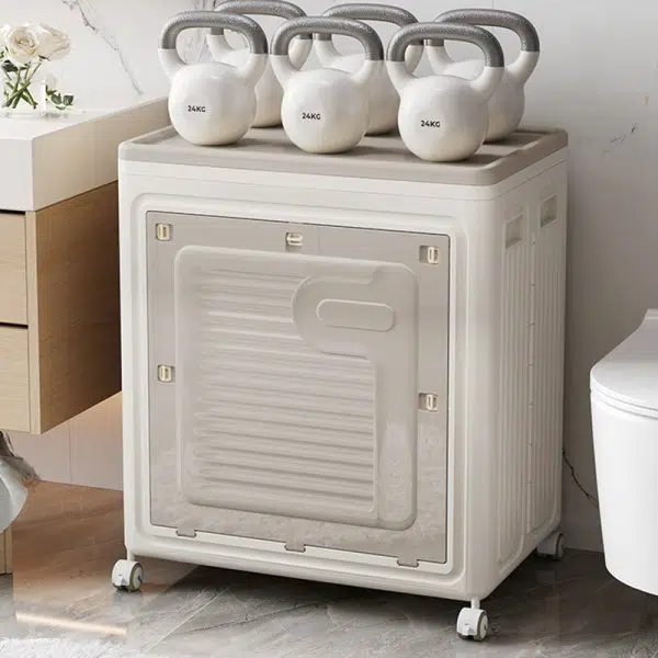 Contemporary Nordic Foldable Clothes Storage Cabinet Full PP Side Table 1 - Storage For Living Room - Image 13