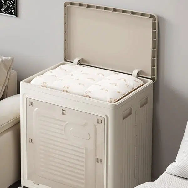 Contemporary Nordic Foldable Clothes Storage Cabinet Full PP Side Table 1 - Storage For Living Room - Image 11