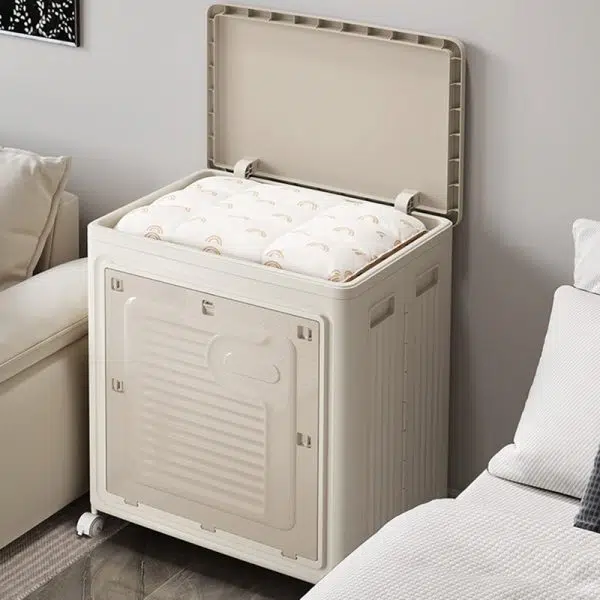 Contemporary Nordic Foldable Clothes Storage Cabinet Full PP Side Table 1 - Storage For Living Room - Image 12