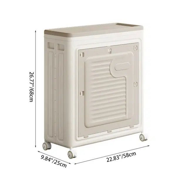 Contemporary Nordic Foldable Clothes Storage Cabinet Full PP Side Table 1 - Storage For Living Room - Image 4