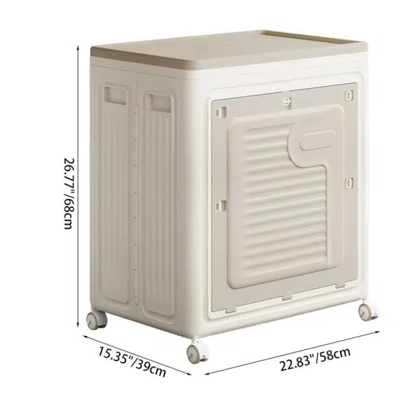 Contemporary Nordic Foldable Clothes Storage Cabinet Full PP Side Table 1 - Storage For Living Room - Image 5