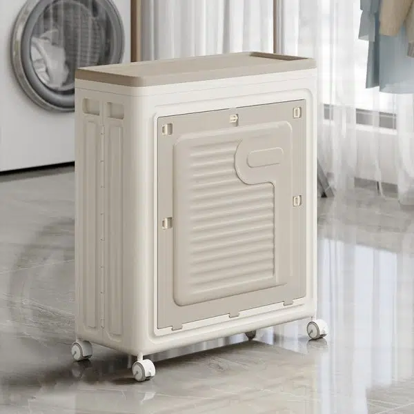 Contemporary Nordic Foldable Clothes Storage Cabinet Full PP Side Table 1 - Storage For Living Room - Image 18