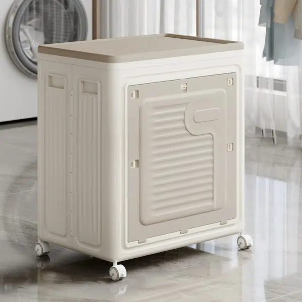 Contemporary Nordic Foldable Clothes Storage Cabinet Full PP Side Table 1 - Storage For Living Room - Image 19