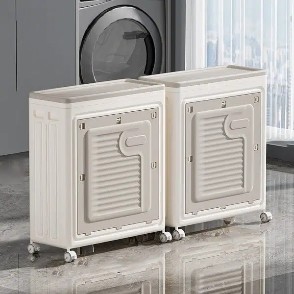 Contemporary Nordic Foldable Clothes Storage Cabinet Full PP Side Table 1 - Storage For Living Room - Image 20