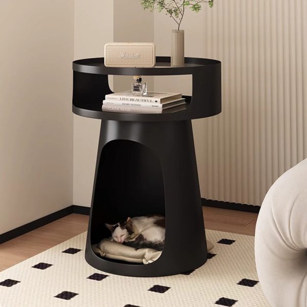 Contemporary Nordic Cream Round Cylindrical Glass Iron 1 - Cabinet Side Table For Living Room - Image 9