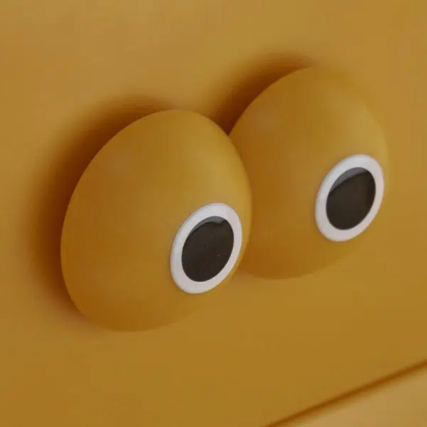 Contemporary Creative Square Cube Big Eyes ABS Hardware Nightstand 2 - Drawer For Bedroom - Image 6