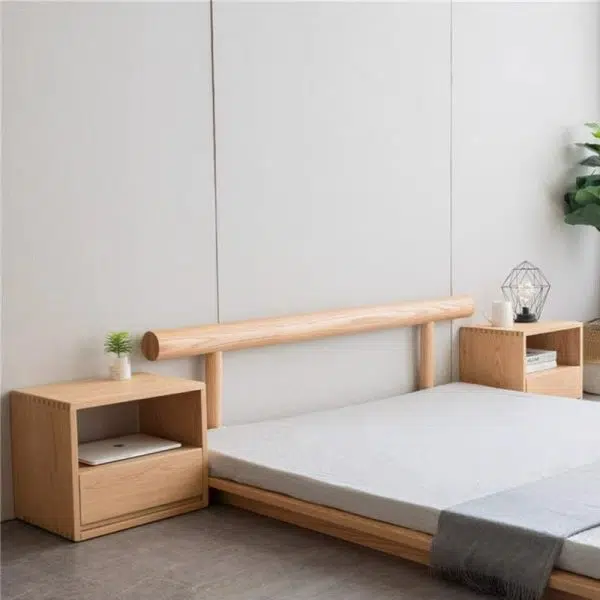 Contemporary Nordic Rectangular Wood Nightstand 1-Drawer For Bedroom - Image 14