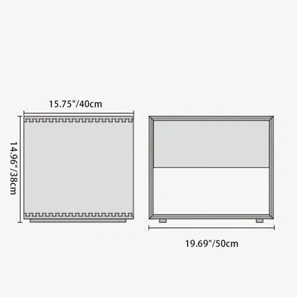 Contemporary Nordic Rectangular Wood Nightstand 1-Drawer For Bedroom - Image 4