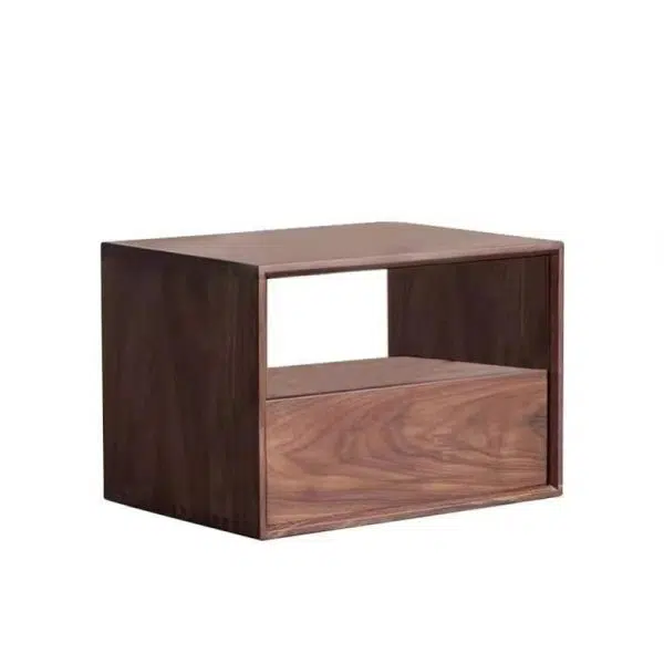Contemporary Nordic Rectangular Wood Nightstand 1-Drawer For Bedroom - Image 15
