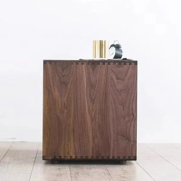 Contemporary Nordic Rectangular Wood Nightstand 1-Drawer For Bedroom - Image 8