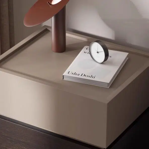 Contemporary Nordic Rectangular Stacked Oak Wood Nightstand 2-Drawer For Bedroom - Image 6