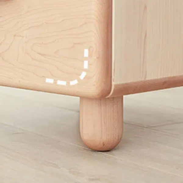 Contemporary Nordic Rectangular Round Knob Maple Wood Nightstand 2-Drawer For Bedroom - Image 7